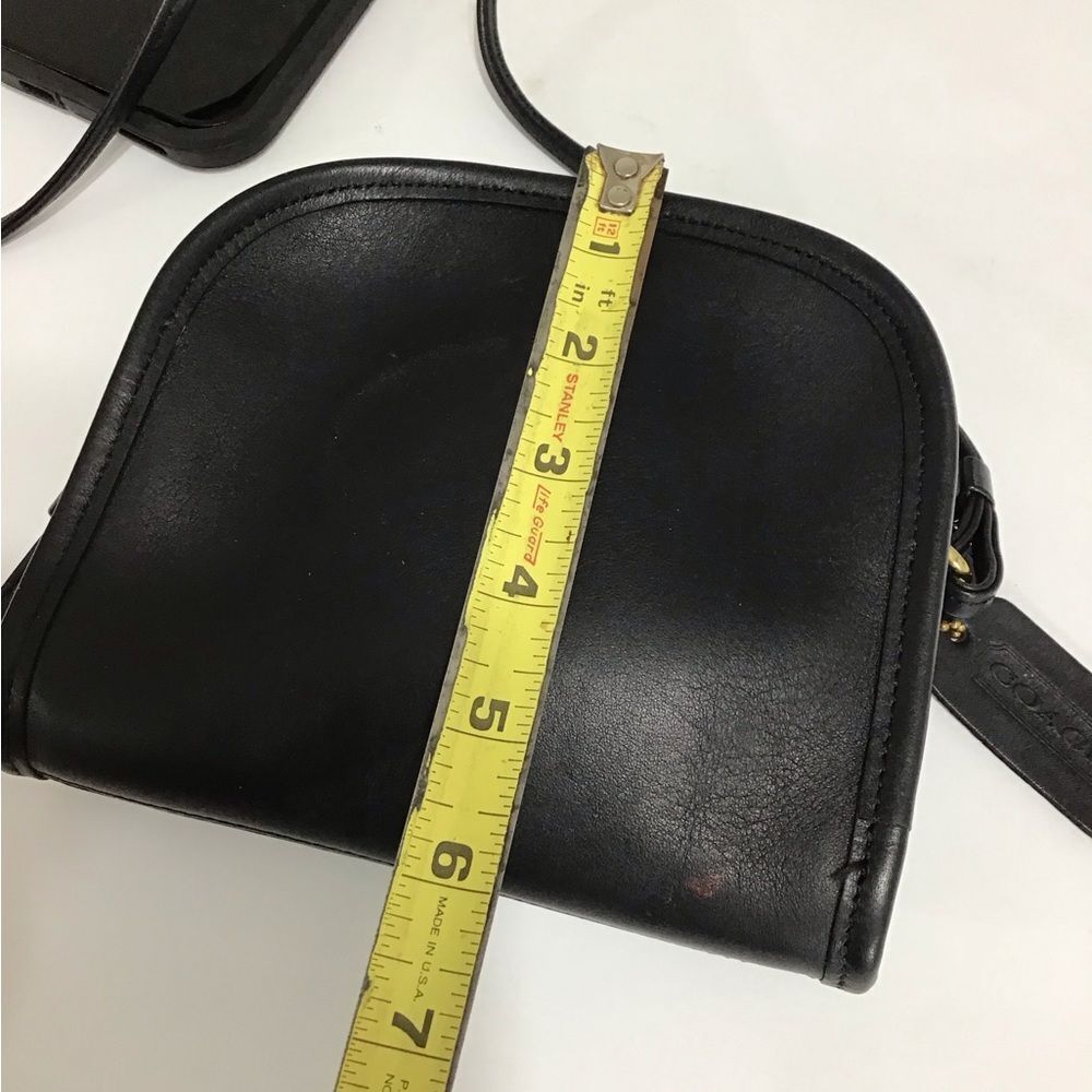 Vintage Black Coach Abbie 9017 Crossbody Zip Bag Leather Mini Crossbody Bag - Picture 12 of 14